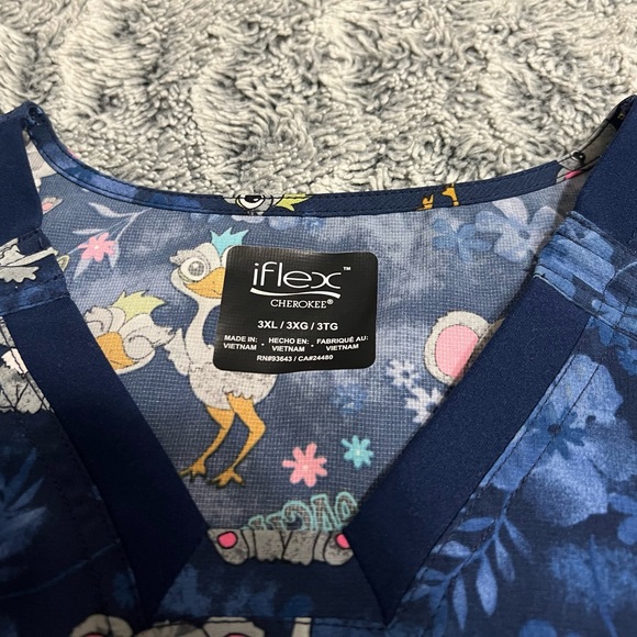 Cherokee iflex 3x Cute Emu Scrub Top - Picture 2 of 4